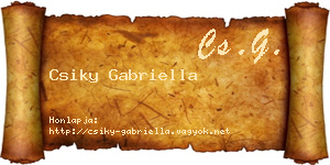 Csiky Gabriella névjegykártya
